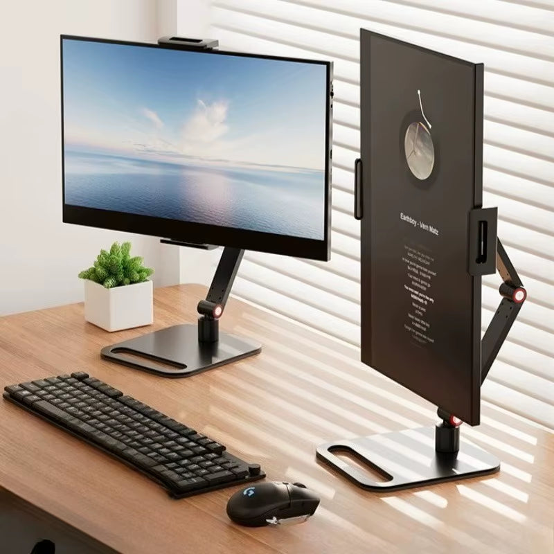 Universal Monitor Stand Adjustable Height Desktop Monitor Bracket for 4.7-17.3 Inch Phone Tablet Monitor Support Holder