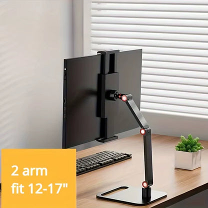 Universal Monitor Stand Adjustable Height Desktop Monitor Bracket for 4.7-17.3 Inch Phone Tablet Monitor Support Holder