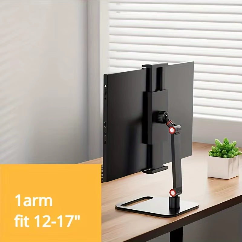 Universal Monitor Stand Adjustable Height Desktop Monitor Bracket for 4.7-17.3 Inch Phone Tablet Monitor Support Holder