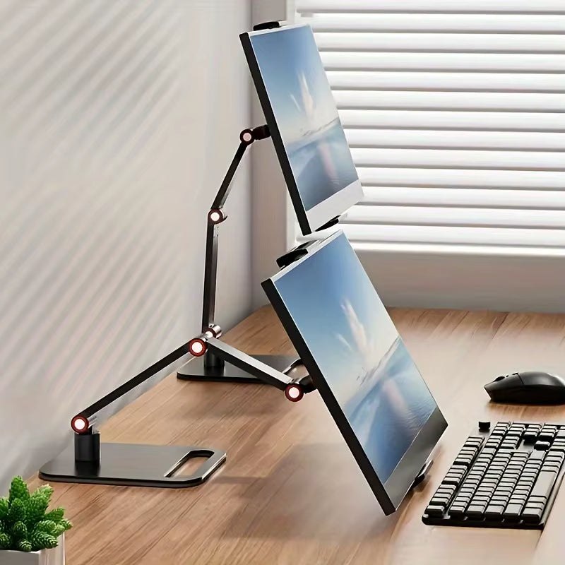Universal Monitor Stand Adjustable Height Desktop Monitor Bracket for 4.7-17.3 Inch Phone Tablet Monitor Support Holder