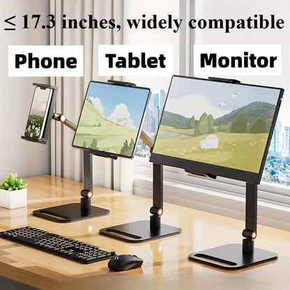 Universal Monitor Stand Adjustable Height Desktop Monitor Bracket for 4.7-17.3 Inch Phone Tablet Monitor Support Holder
